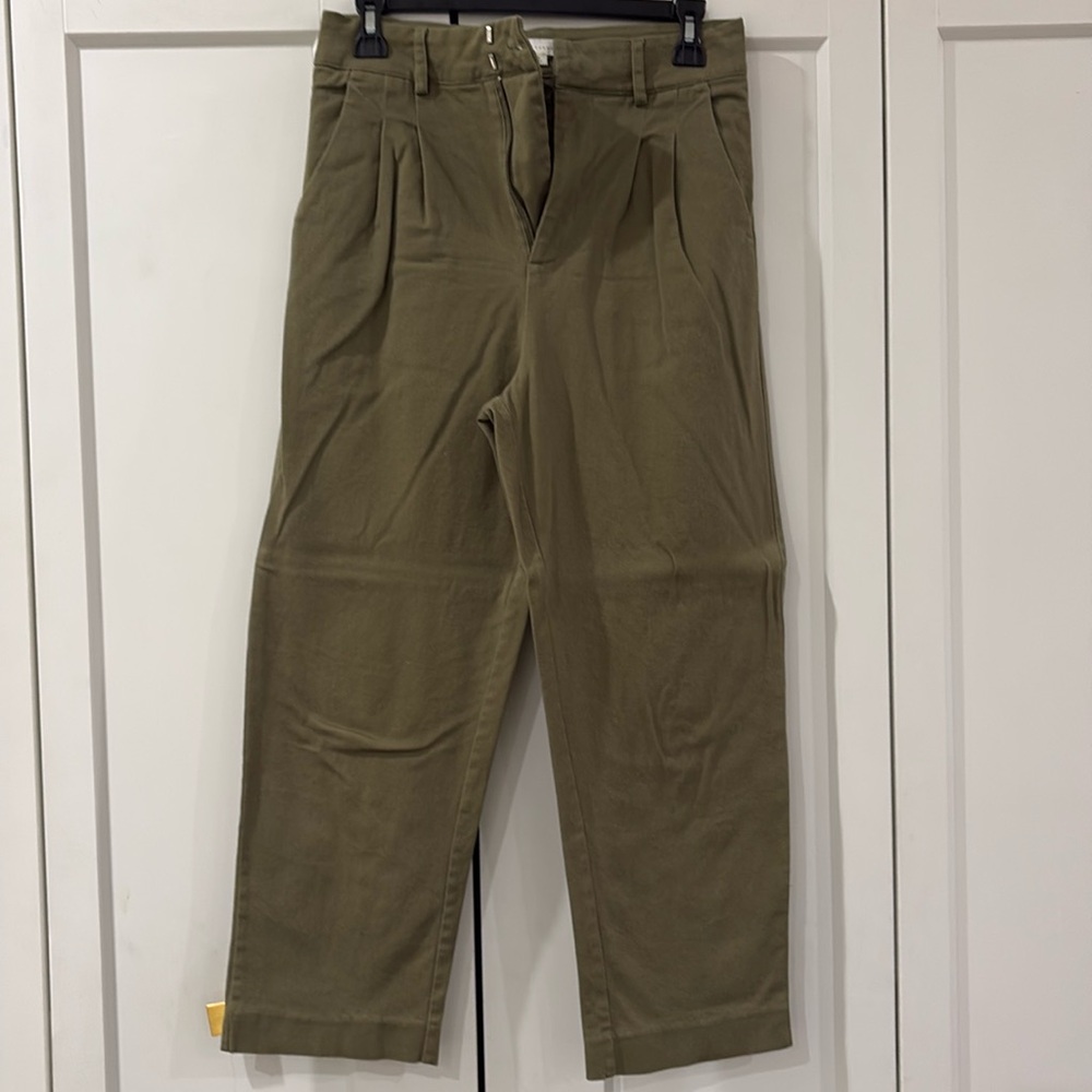 Green Darted Ankle Trousers